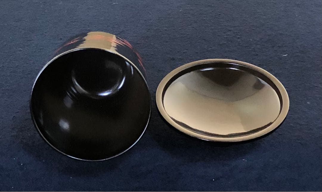 《R》輪島塗 小吸物椀5客 岡本陽斎 木製漆器 懐石 共箱 260128く2