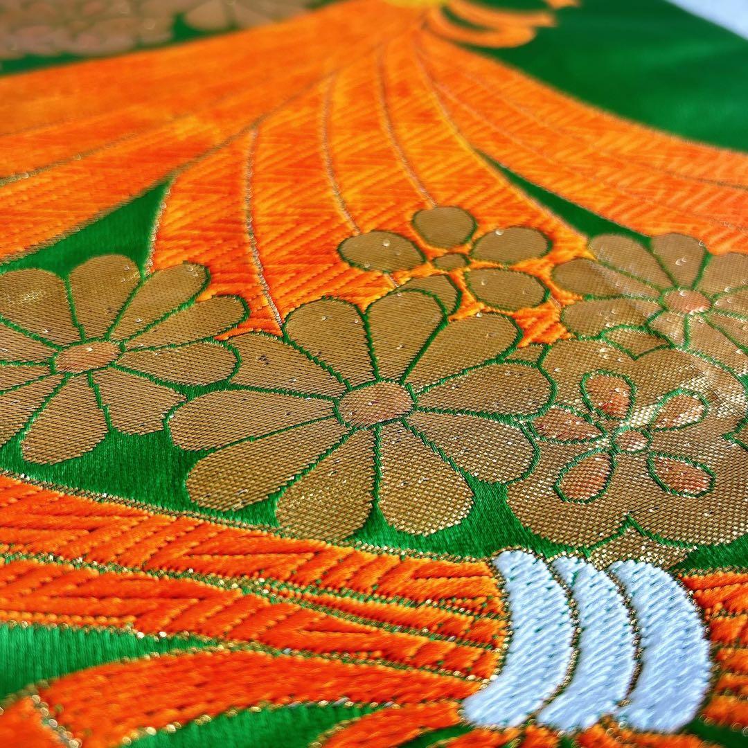 セット　七五三　7歳女の子　長着＆袋帯＆袖なし長襦袢＆小物　レモン色×黄緑　のし