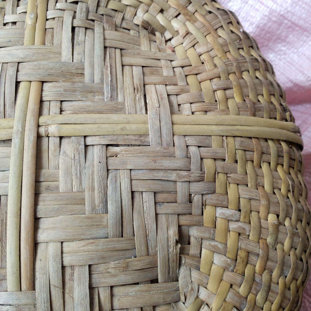 アンテーク、昭和、竹製品大きな深いざる