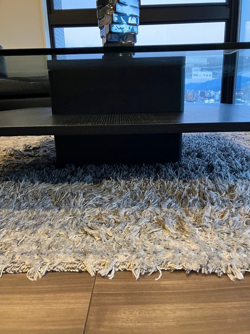 armoniaアルモニア ガラスセンターテーブル ブラック木目調 おしゃれ