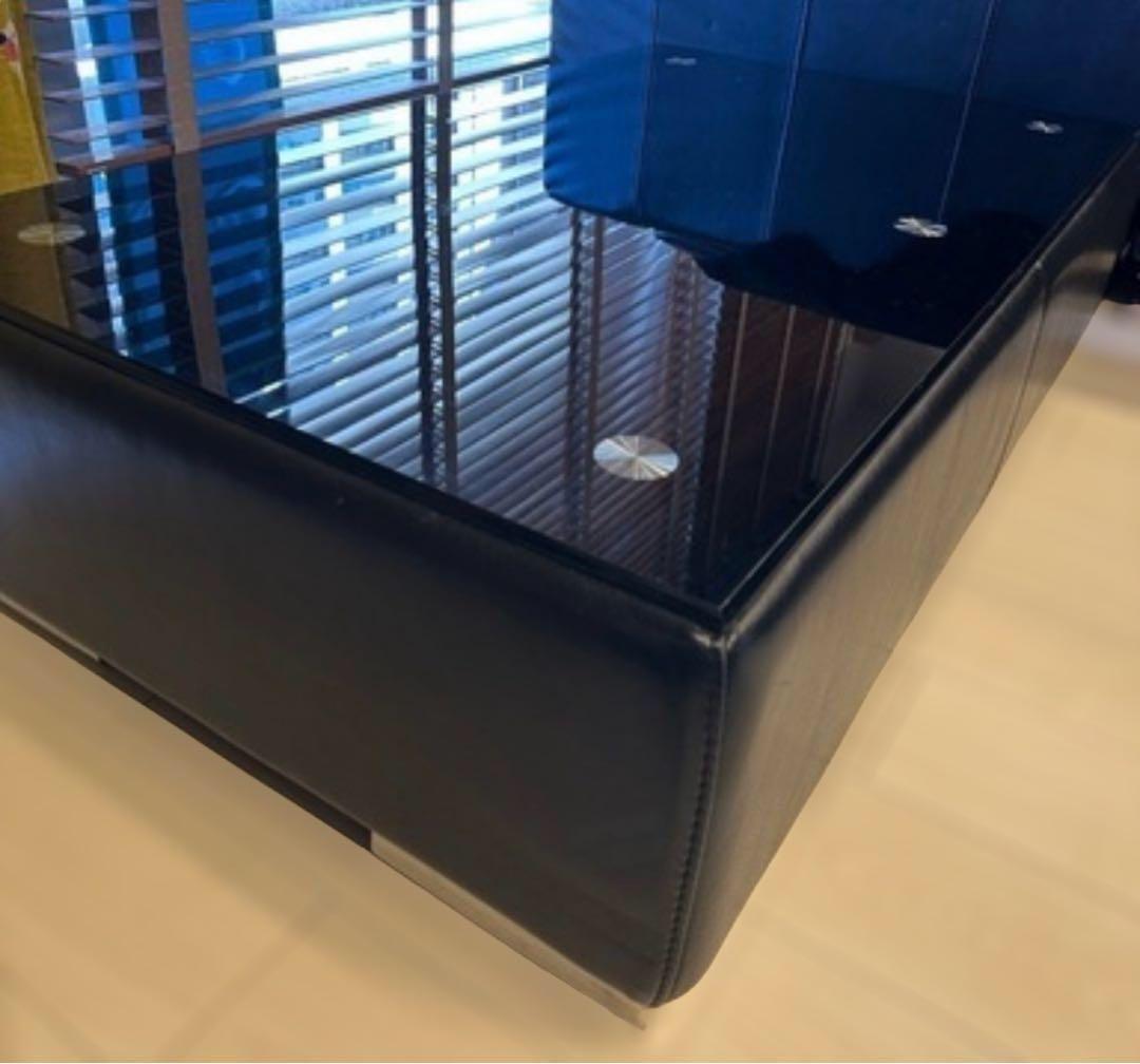 ケルビンジョルマーニ/KELVIN GIORMANIレザーガラスセンターテーブル