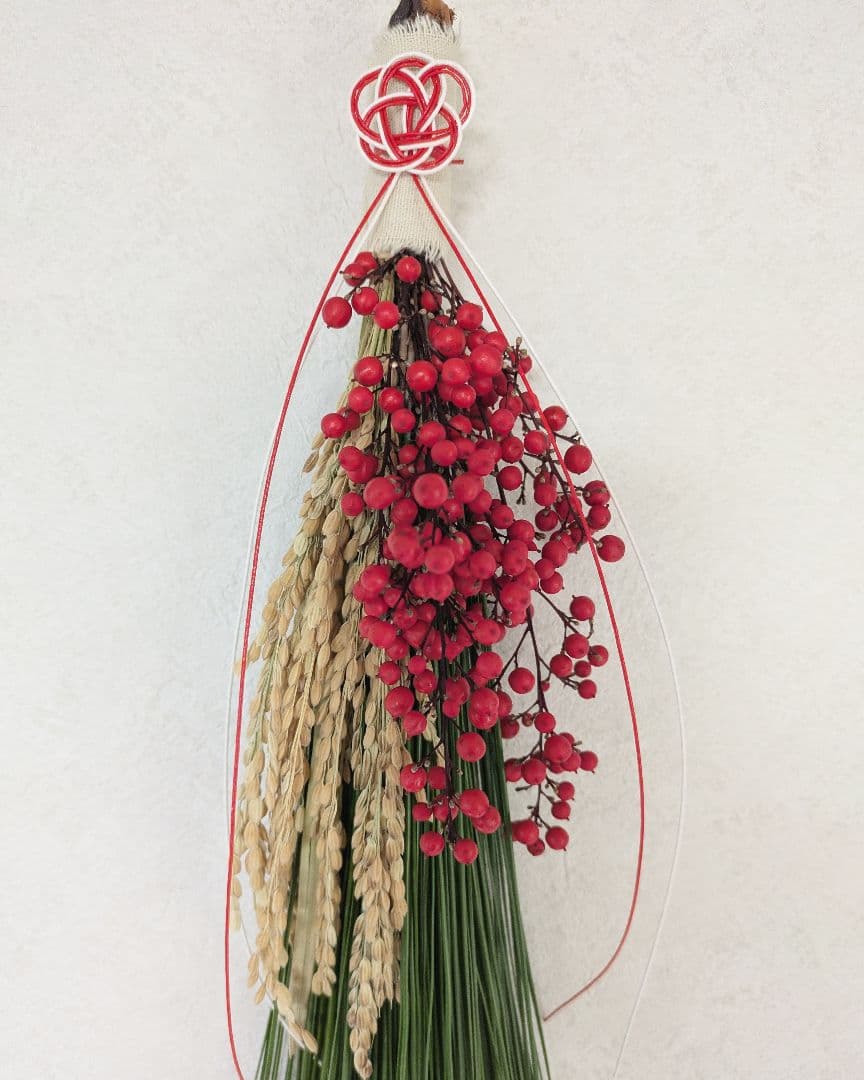 2026　大王松と稲穂と南天の迎春飾り