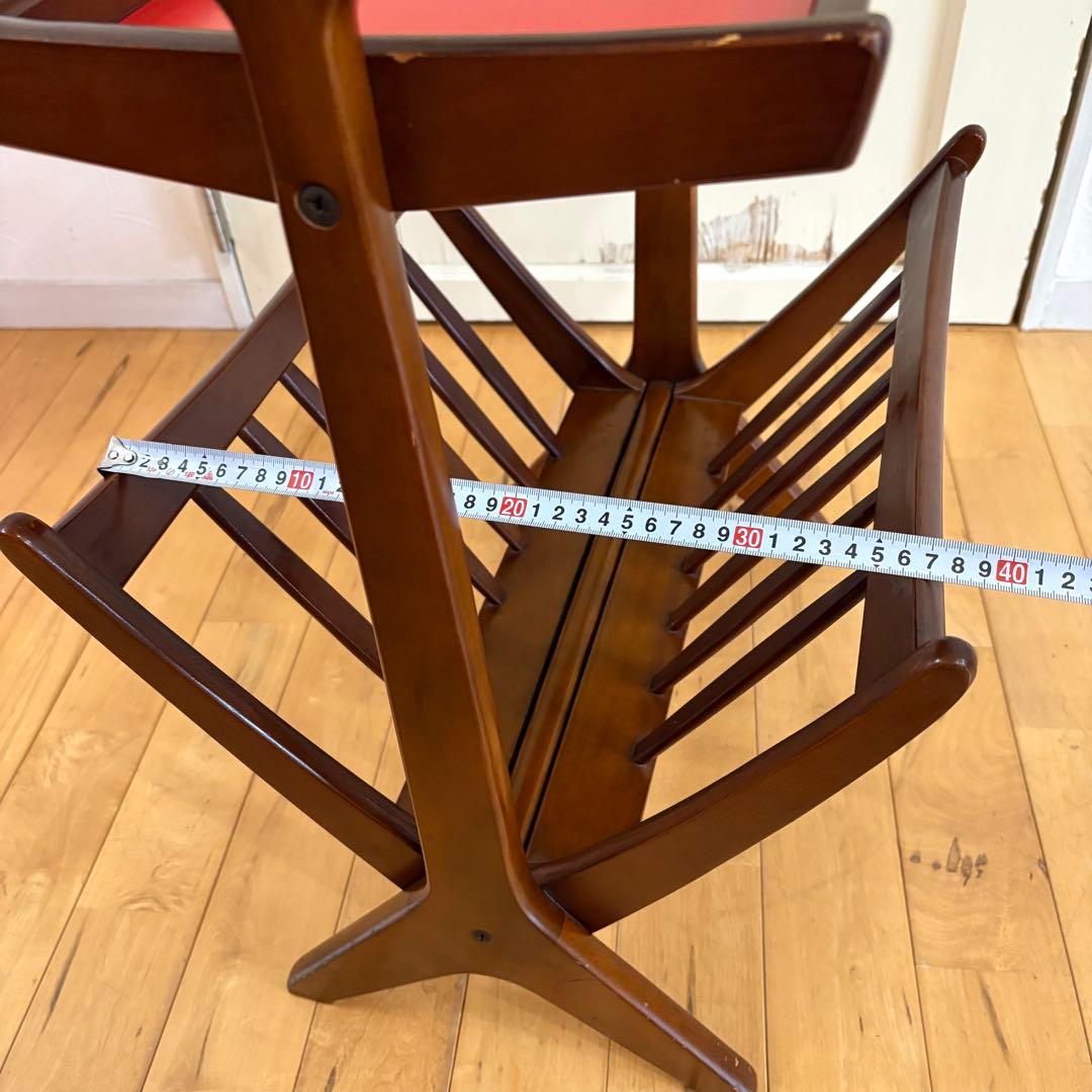 ☆ビンテージ☆折りたたみ　木製　マガジンラック　サイドテーブル　アンティーク