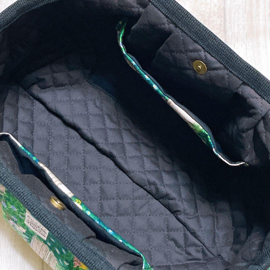 【新柄】　ユキエモン　クックキャッツ（ブラック）　グラニーバッグ ハンドメイド