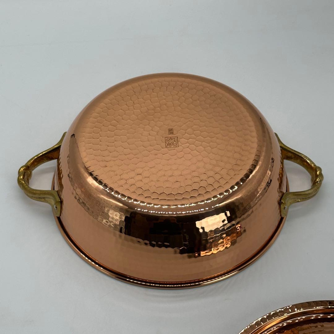 新品未使用 銅鍋 24cm 両手鍋 銅製 調理器具 キッチン用品 和銅楽 結び