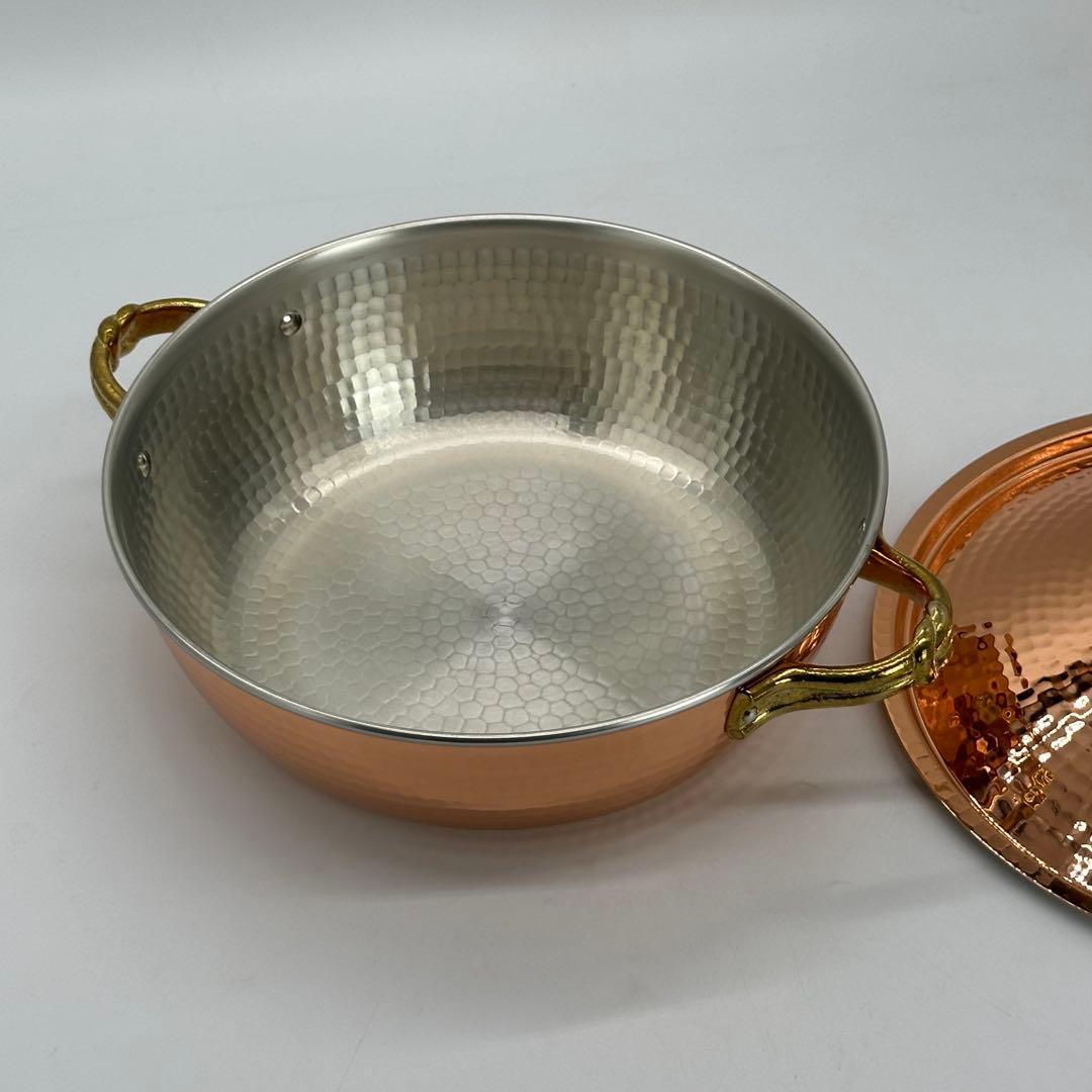新品未使用 銅鍋 24cm 両手鍋 銅製 調理器具 キッチン用品 和銅楽 結び