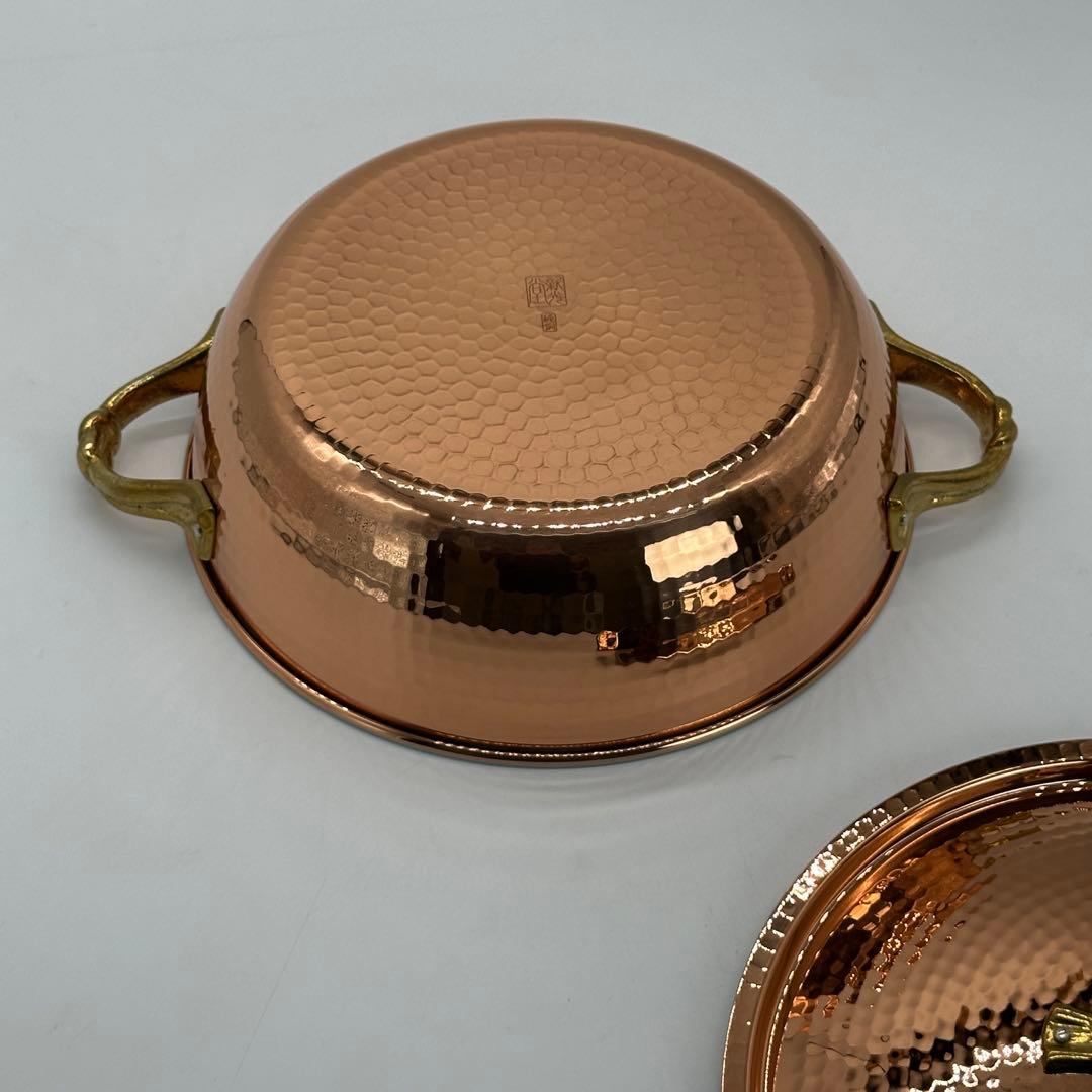 新品未使用 銅鍋 24cm 両手鍋 銅製 調理器具 キッチン用品 和銅楽 結び