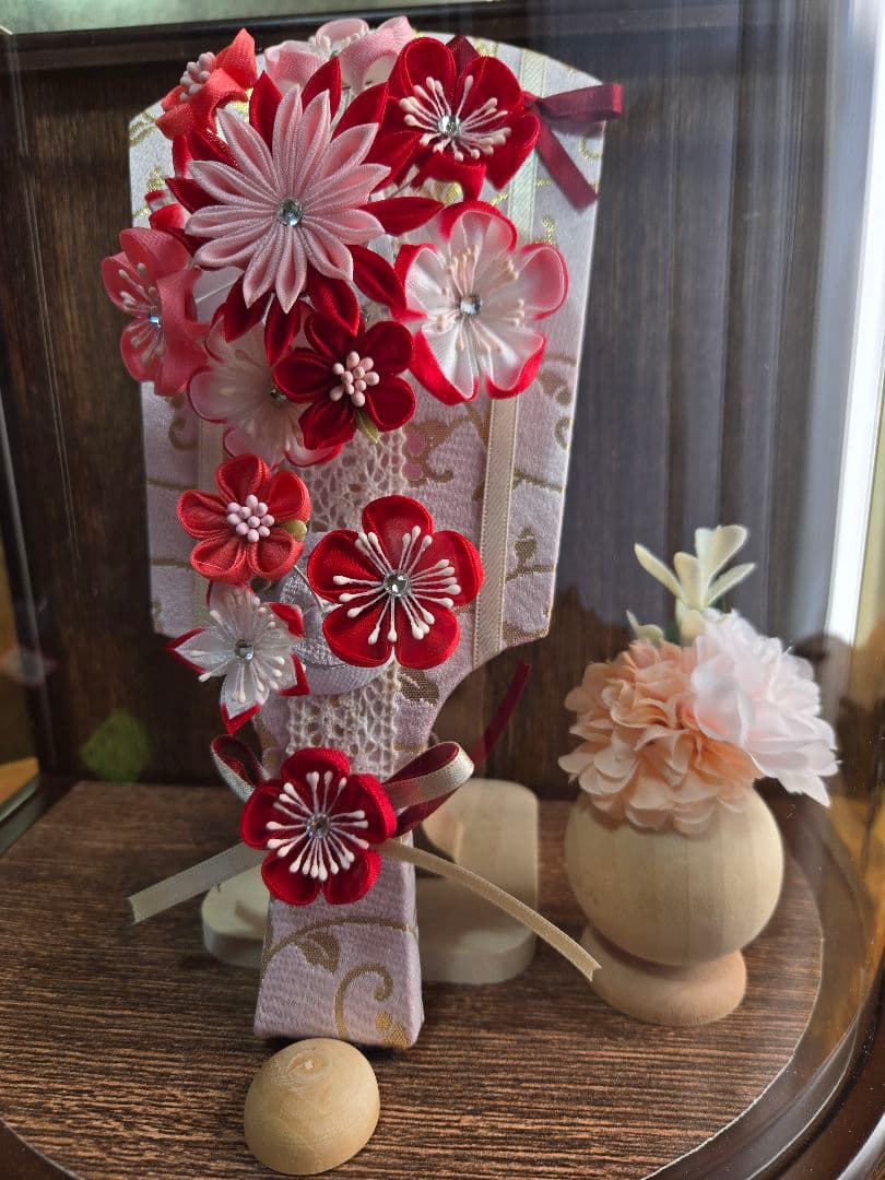 【一点限り】正月飾り　羽子板　ケース飾り　H58