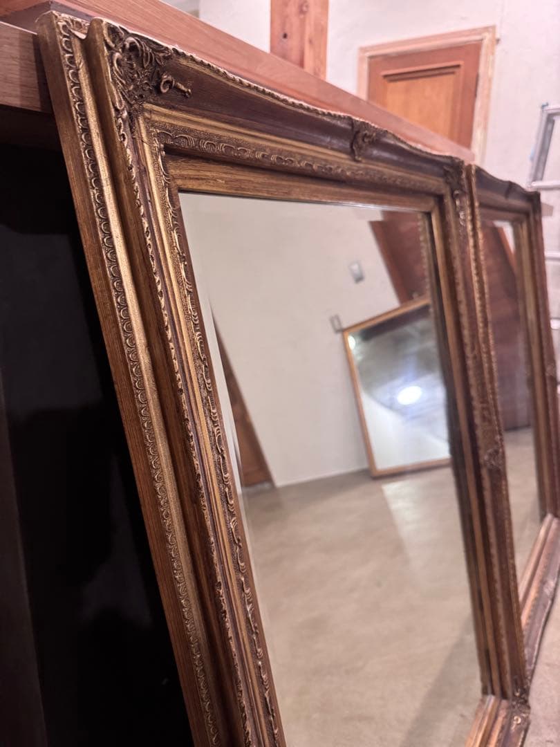 ビンテージ鏡　アンティーク鏡　姿見　大型ミラー