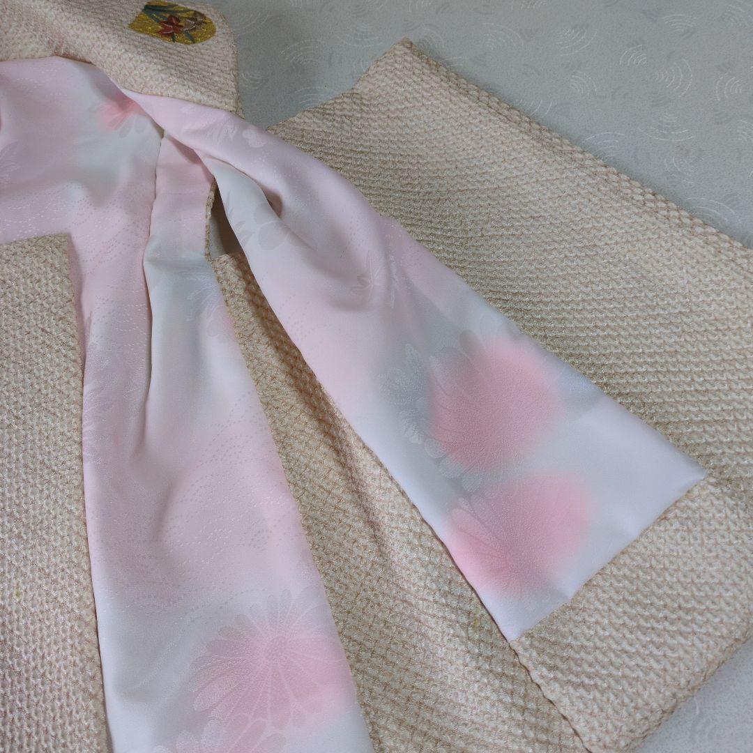 七五三３歳女の子正絹総絞り手縫いの被布(中綿無し）刺繍入り