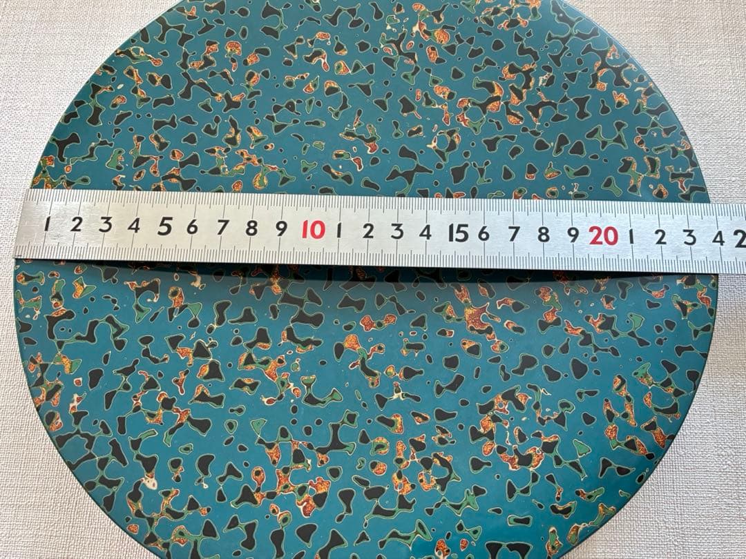 津軽塗 唐塗 菓子皿 大皿 24cm ロイヤルブルー 美品 和モダン 贈答にも