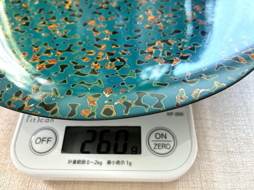 津軽塗 唐塗 菓子皿 大皿 24cm ロイヤルブルー 美品 和モダン 贈答にも