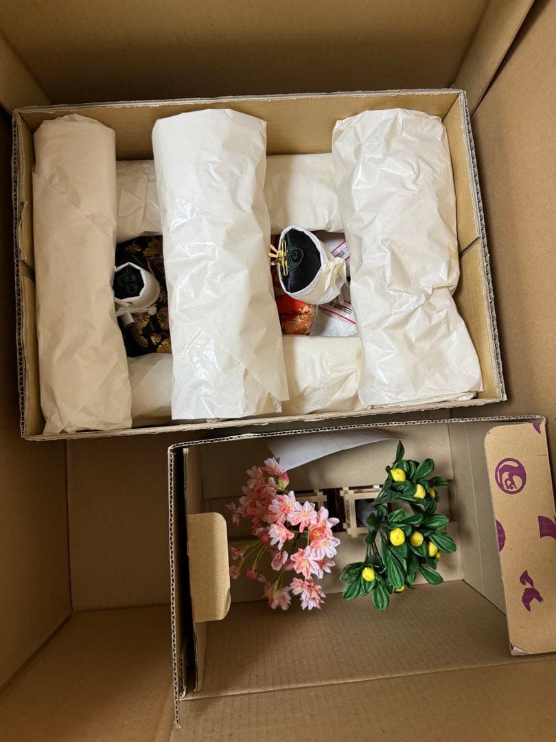 【雛人形・ひな祭り】人形の島津/20年保証の匠の逸品/美品《飾り台・屏風・小物》