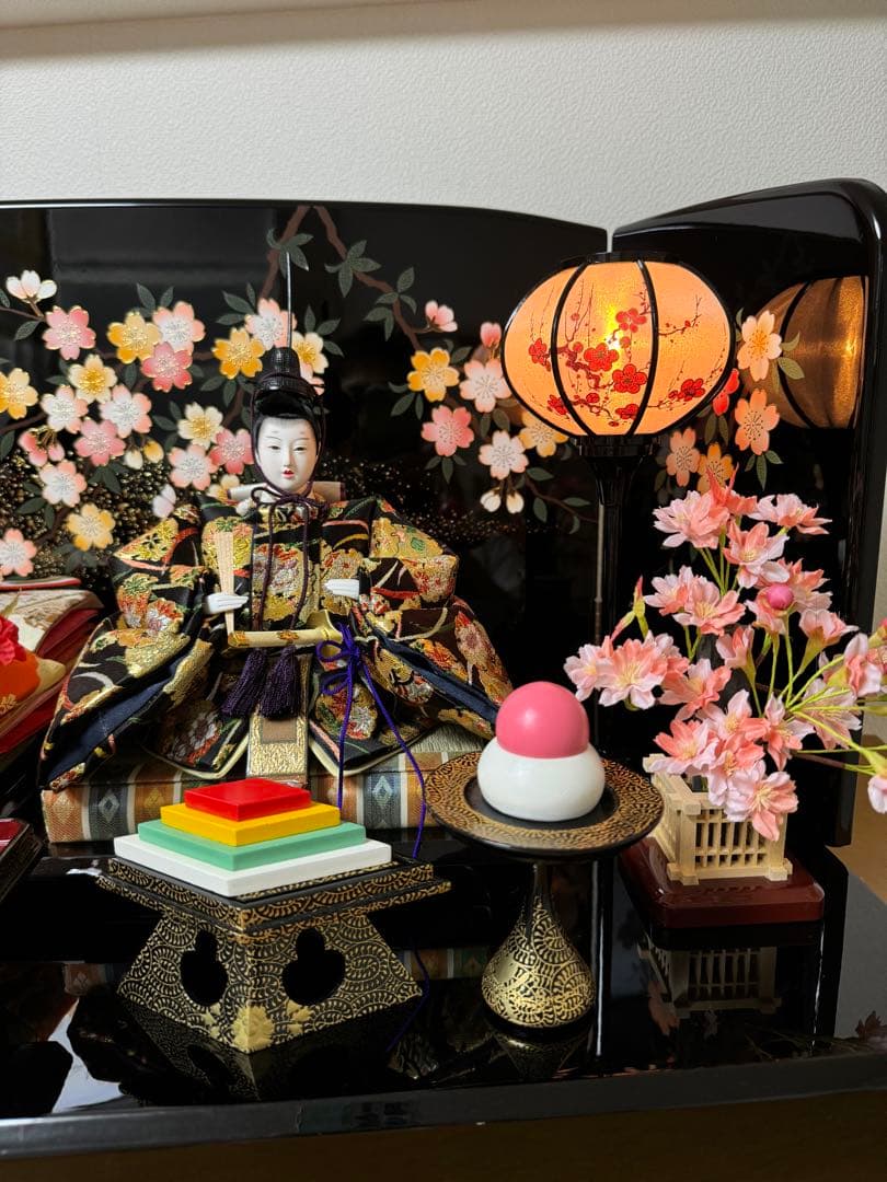 【雛人形・ひな祭り】人形の島津/20年保証の匠の逸品/美品《飾り台・屏風・小物》