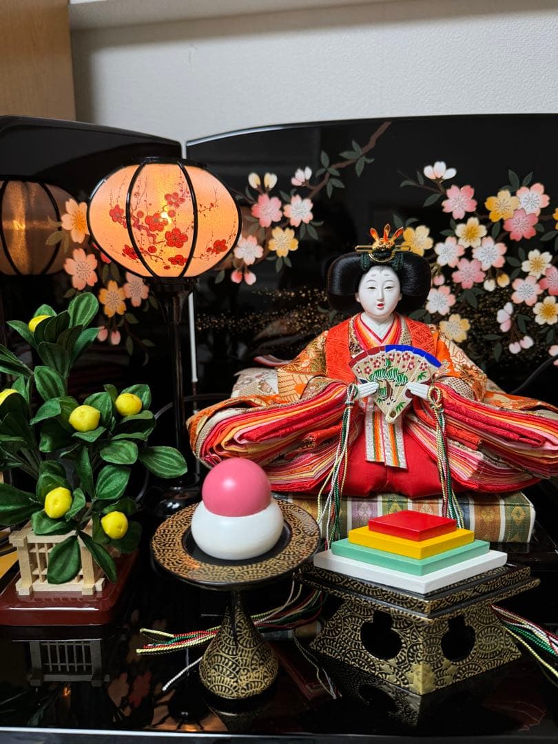 【雛人形・ひな祭り】人形の島津/20年保証の匠の逸品/美品《飾り台・屏風・小物》