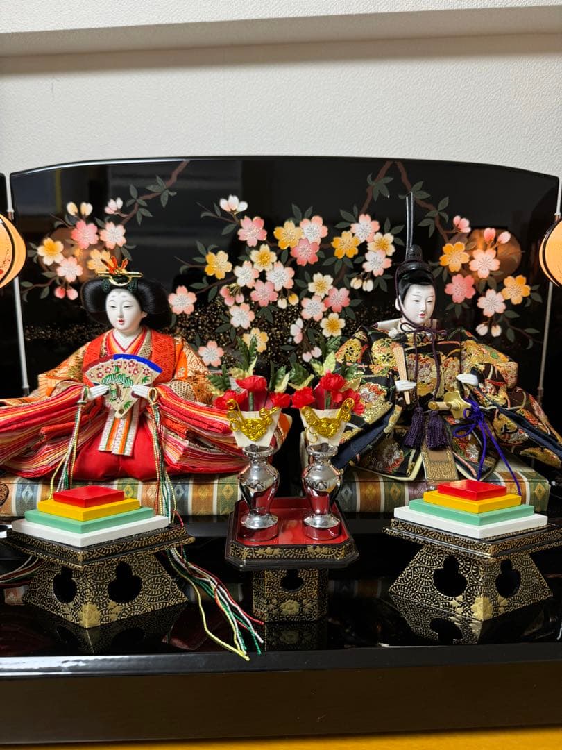 【雛人形・ひな祭り】人形の島津/20年保証の匠の逸品/美品《飾り台・屏風・小物》