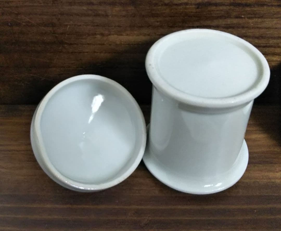 【希少】2点セット 古い白磁の軟膏壺 薬瓶 アンティーク