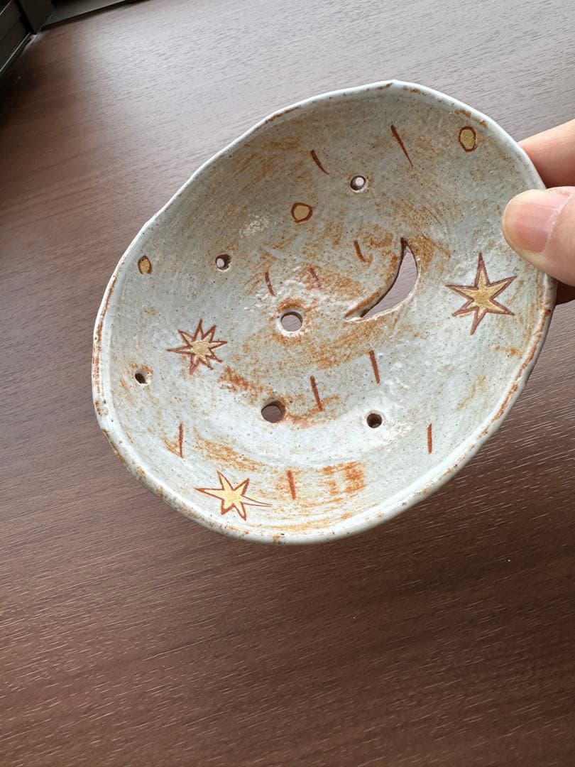 鹿児島睦　月　星　器　置物　器