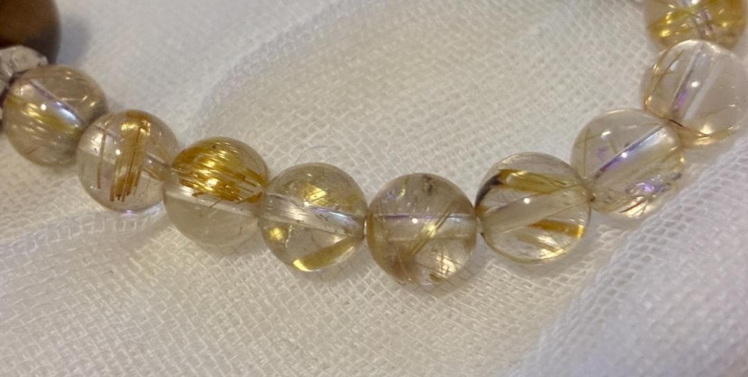 天珠ブレスレット龍神 三眼 蓮花 6Aルチルクォーツ 勾玉タイガーアイ