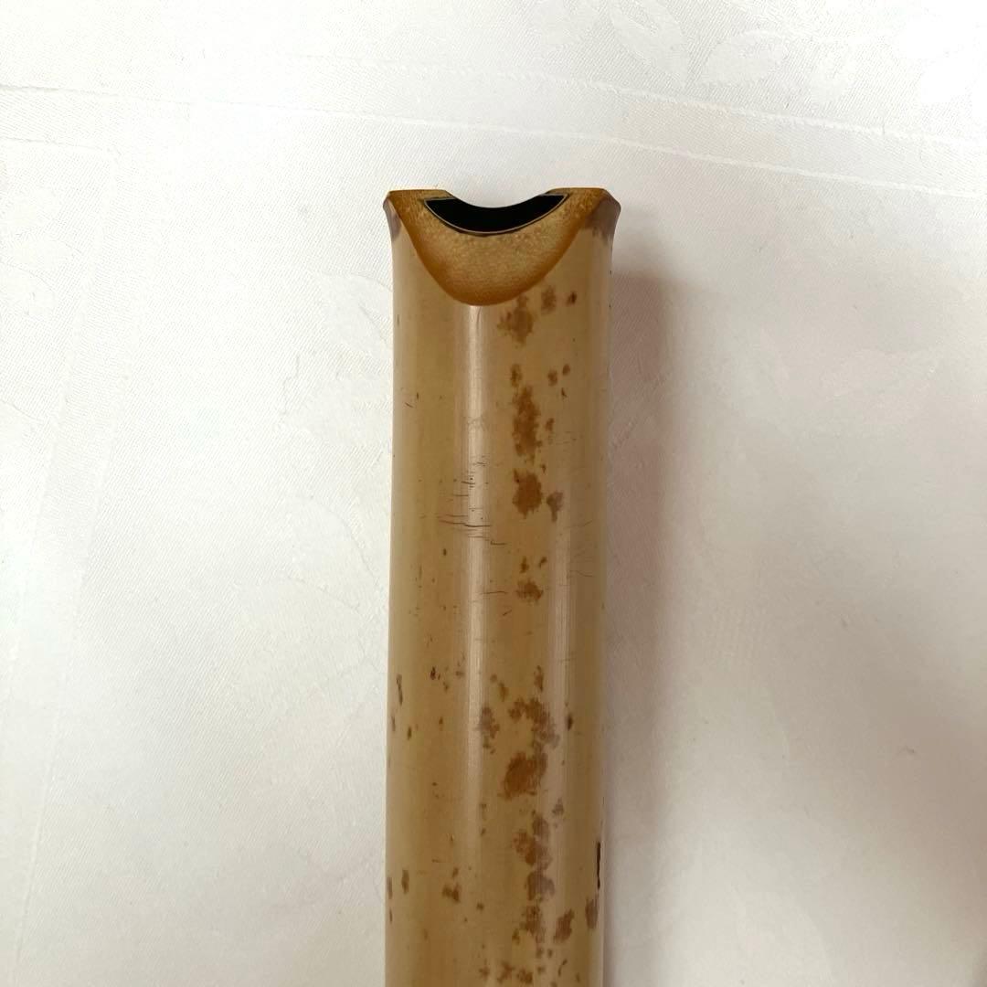 尺八1尺六寸管　本体 竹製 7孔　歌口キャップ、袋付き