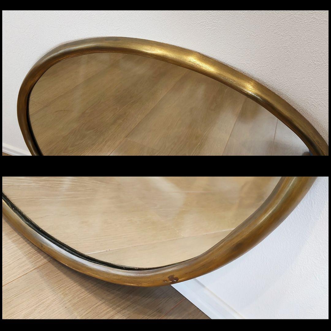 ZARA  ザラホーム ゴールド 金属 ウォールミラー 壁掛け鏡 楕円