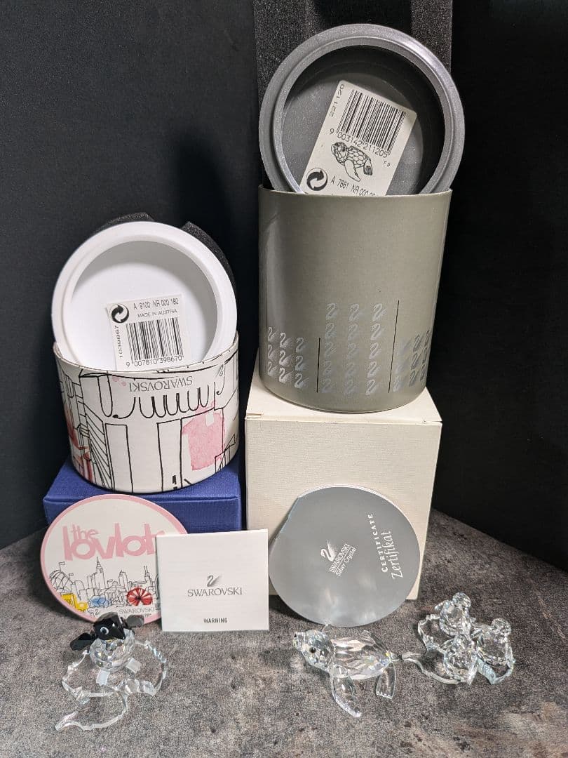 とても可愛い　3点セット　親ペンギン　アシカ　オマケ子ペンギン　スワロフスキー