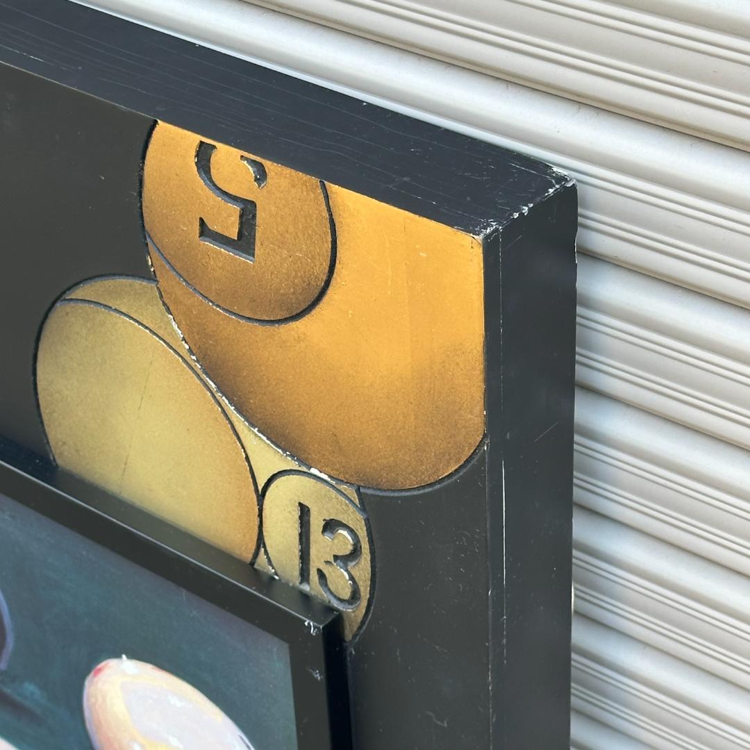 ビリヤード ボール デザイン 木製看板 アートパネル ガレージ バー