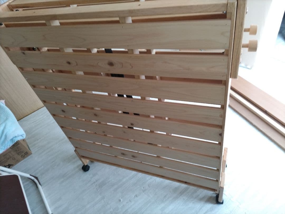 全国送料無料！中居木工 日本製 折りたたみ檜すのこ ベッド シングル