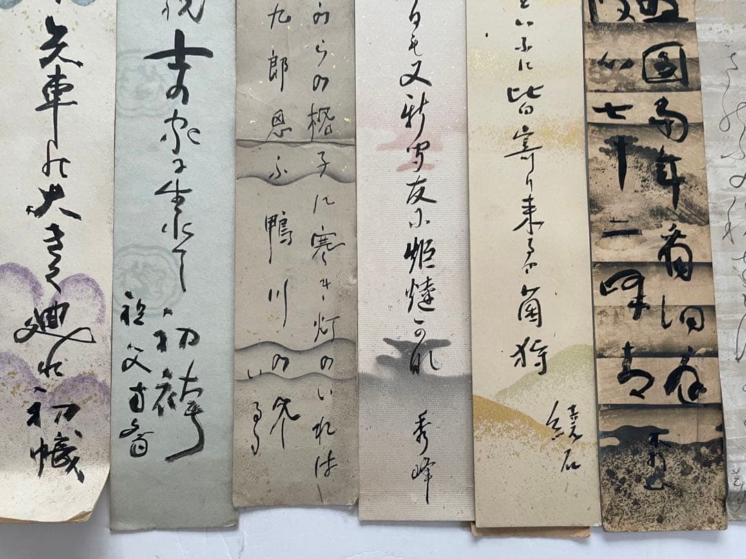 書大田垣蓮月大谷綾石梶原緋佐子短冊和歌書11葉古筆料紙
