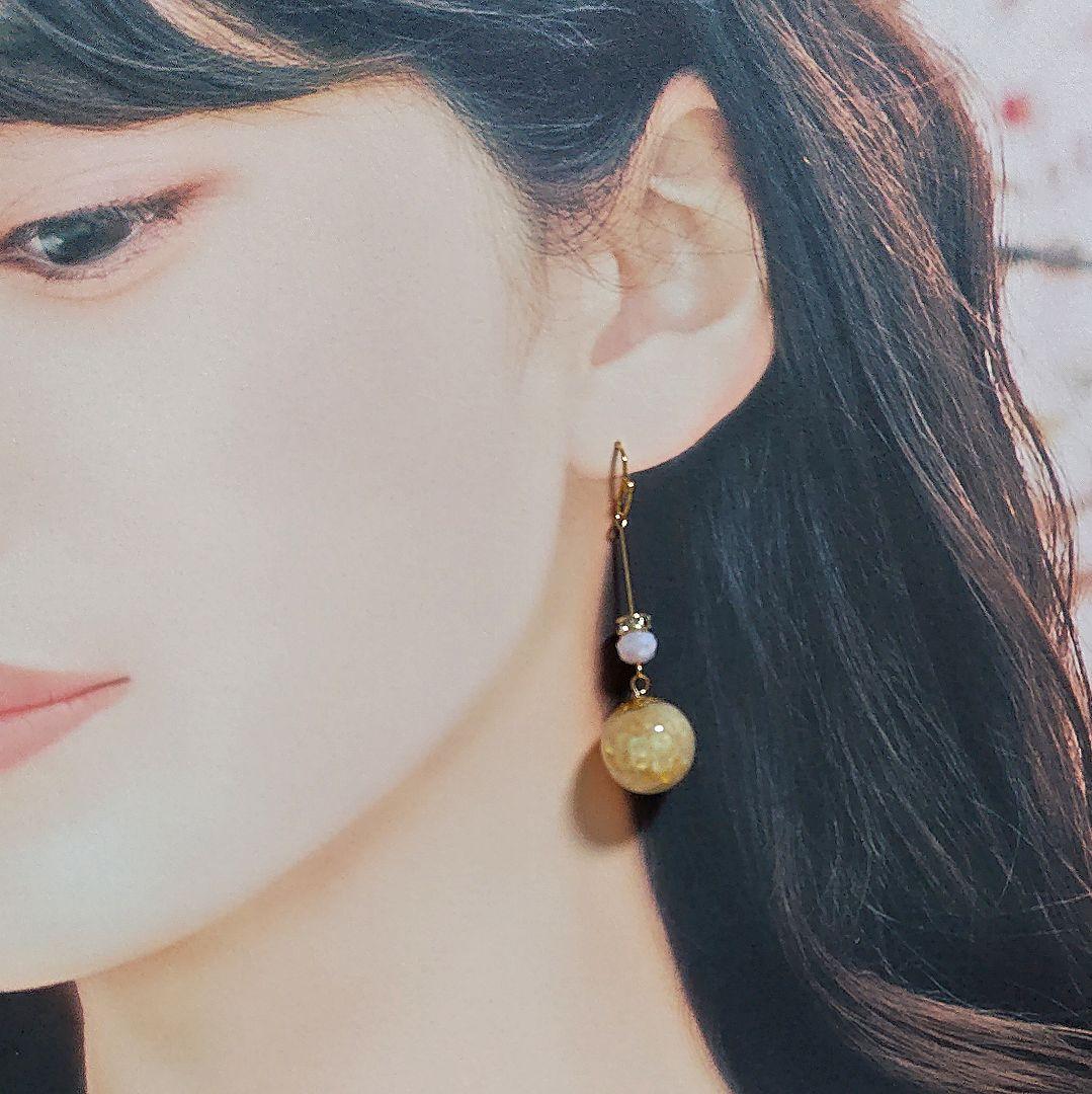 【1196】ガラスドームのピアスイヤリング