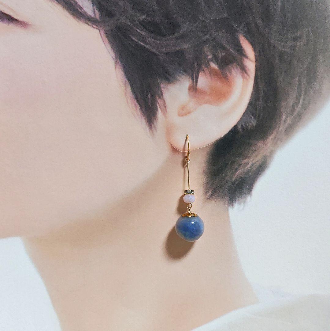 【1196】ガラスドームのピアスイヤリング