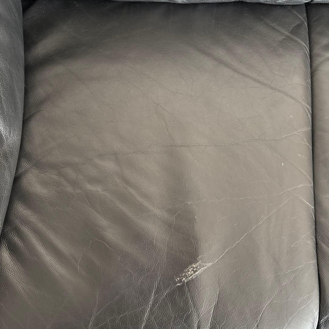 ブラックレザー 2人掛けソファ