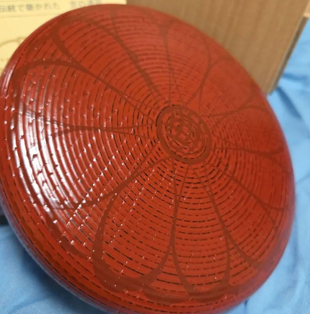 象彦/赤色 漆器 菓子器 丸型