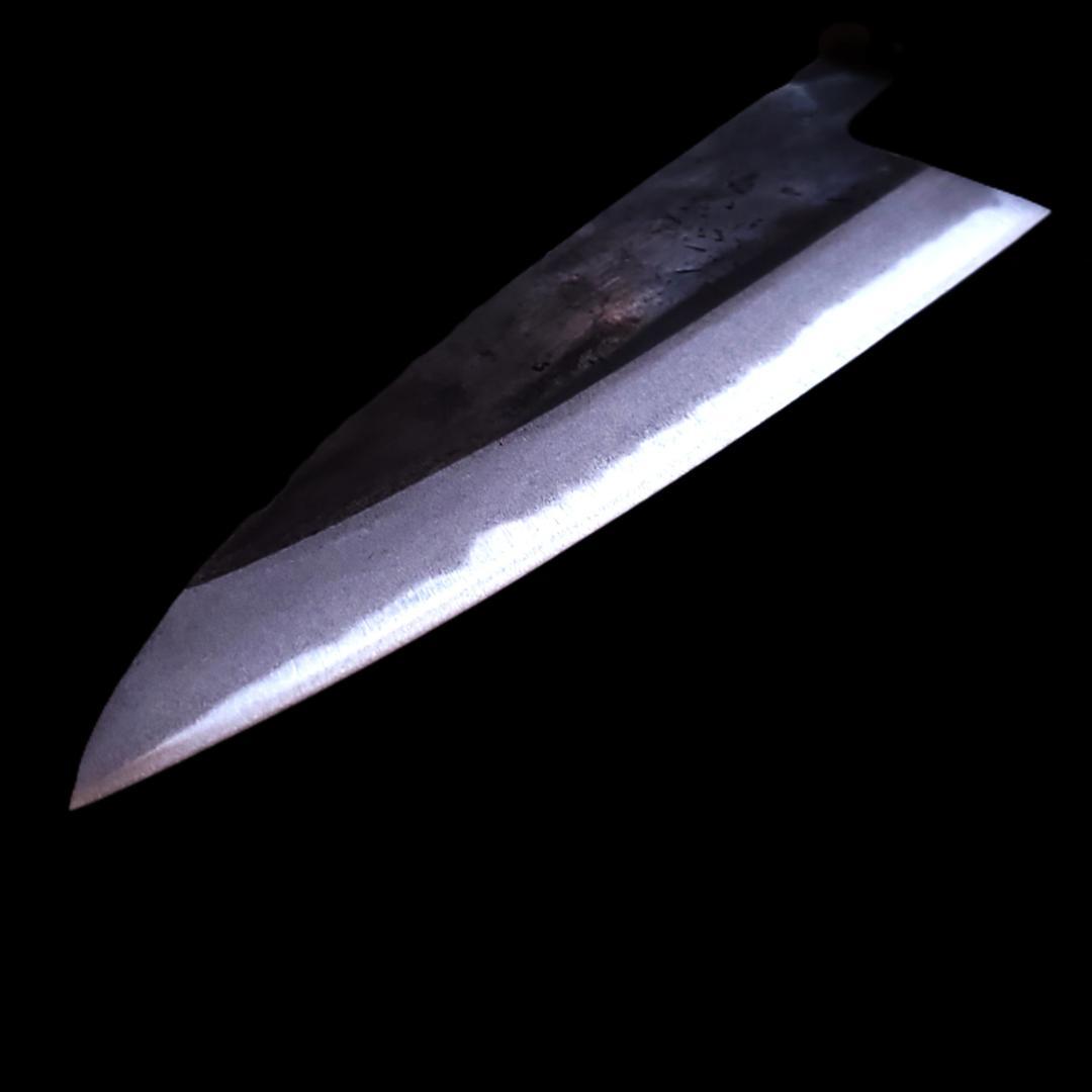 青紙2号 黒打 小三徳包丁（アジ切） 120㎜ G1451 焼柄 日本製 月光作