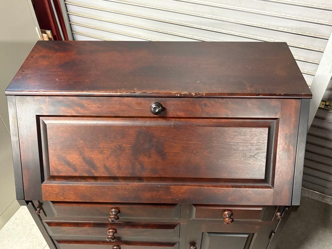 ☆GE237【中古品】北海道民芸 ビューロ 幅87cm　カバ材 机 デスク