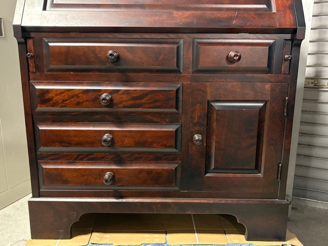 ☆GE237【中古品】北海道民芸 ビューロ 幅87cm　カバ材 机 デスク