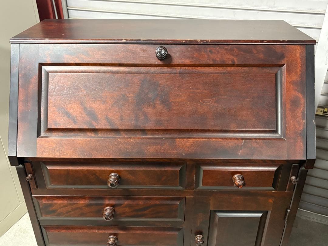 ☆GE237【中古品】北海道民芸 ビューロ 幅87cm　カバ材 机 デスク