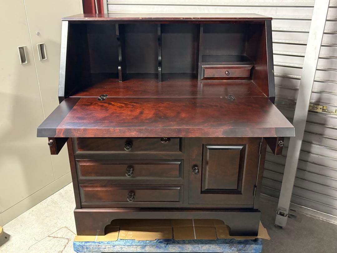 ☆GE237【中古品】北海道民芸 ビューロ 幅87cm　カバ材 机 デスク