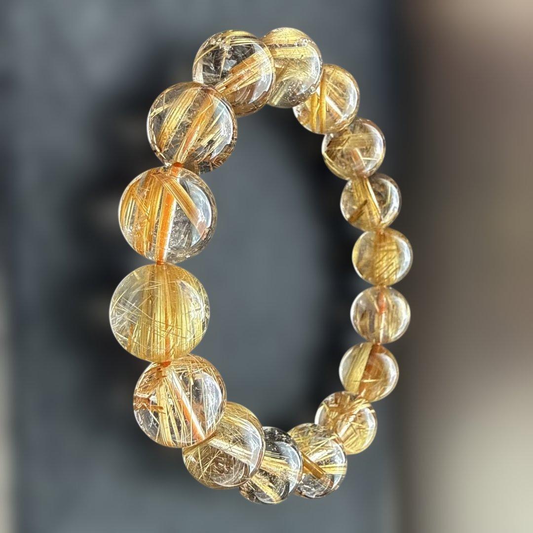 高品質ルチルクォーツブレスレット タイチンルチル キャッツアイ