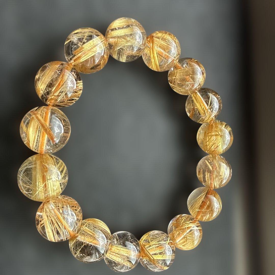 高品質ルチルクォーツブレスレット タイチンルチル キャッツアイ