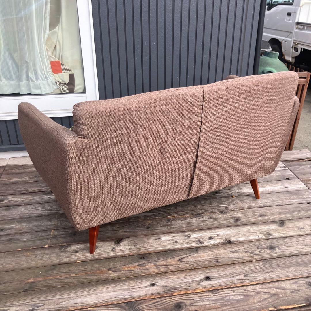 北欧レトロ 東谷 二人掛けソファー アームチェア モスグリーン ファブリック