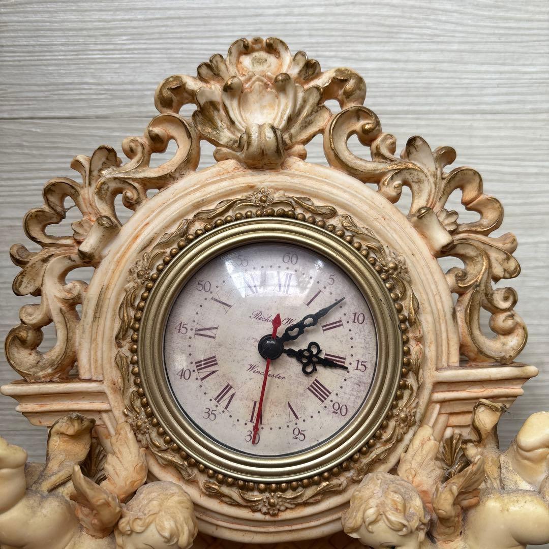 バロックスタイル 置時計 天使の彫刻 ジャンク品