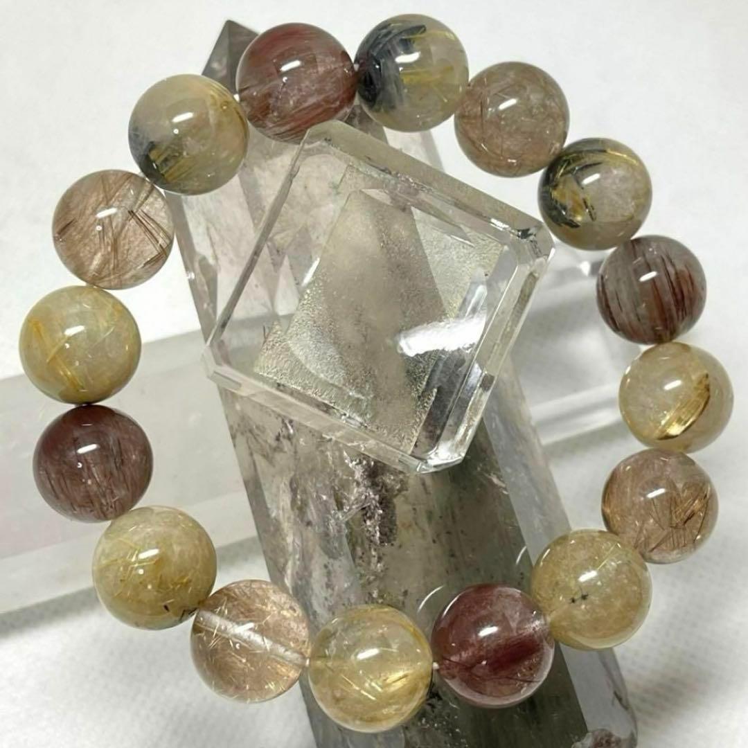 ルチルクオーツ　パワーストーンブレスレット　内径約17cm