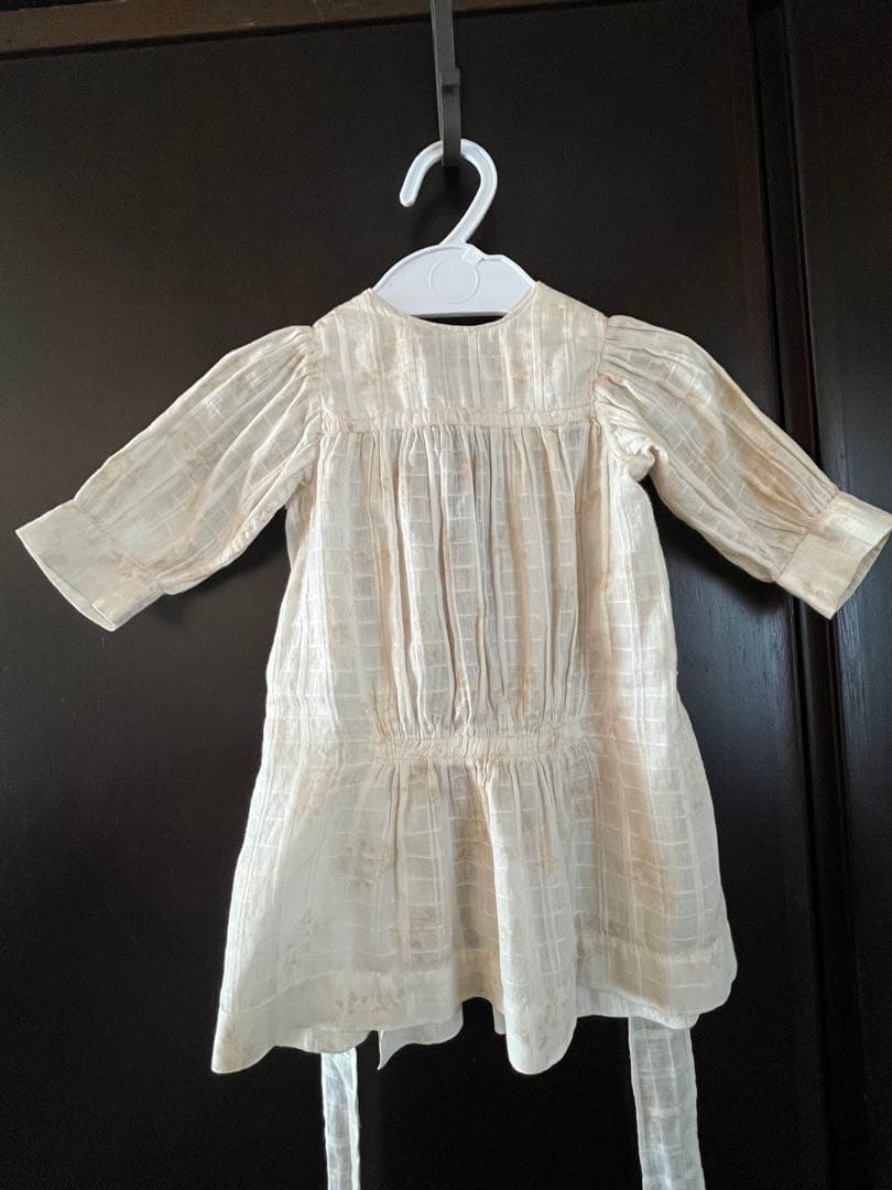 【貴重】アンティークエプロンドレス　ジュモードレス　アンティークビスクドールに