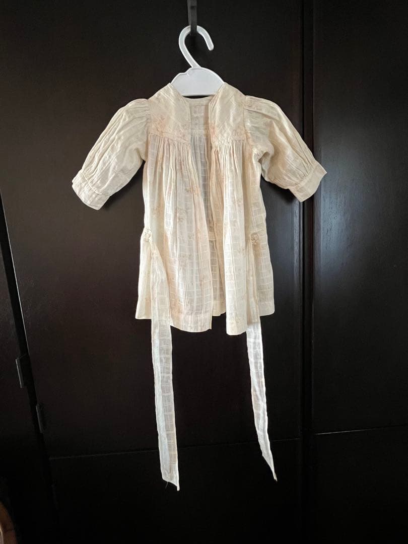 【貴重】アンティークエプロンドレス　ジュモードレス　アンティークビスクドールに