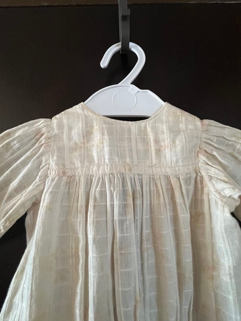 【貴重】アンティークエプロンドレス　ジュモードレス　アンティークビスクドールに