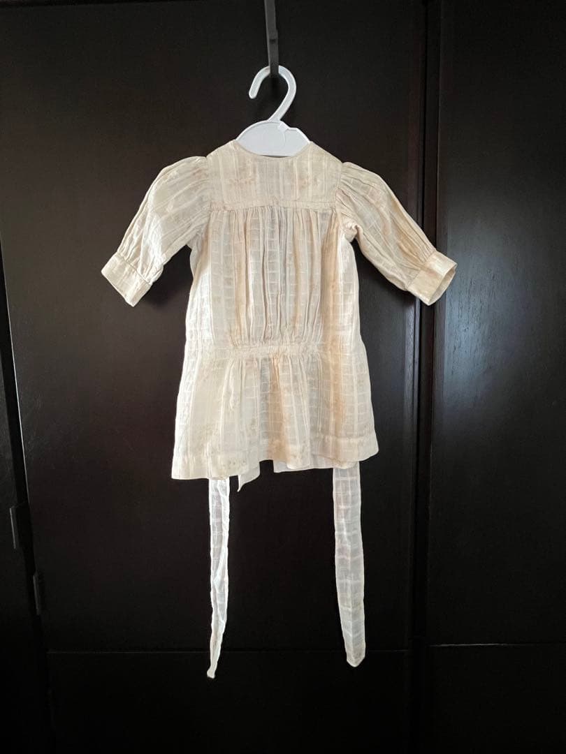 【貴重】アンティークエプロンドレス　ジュモードレス　アンティークビスクドールに