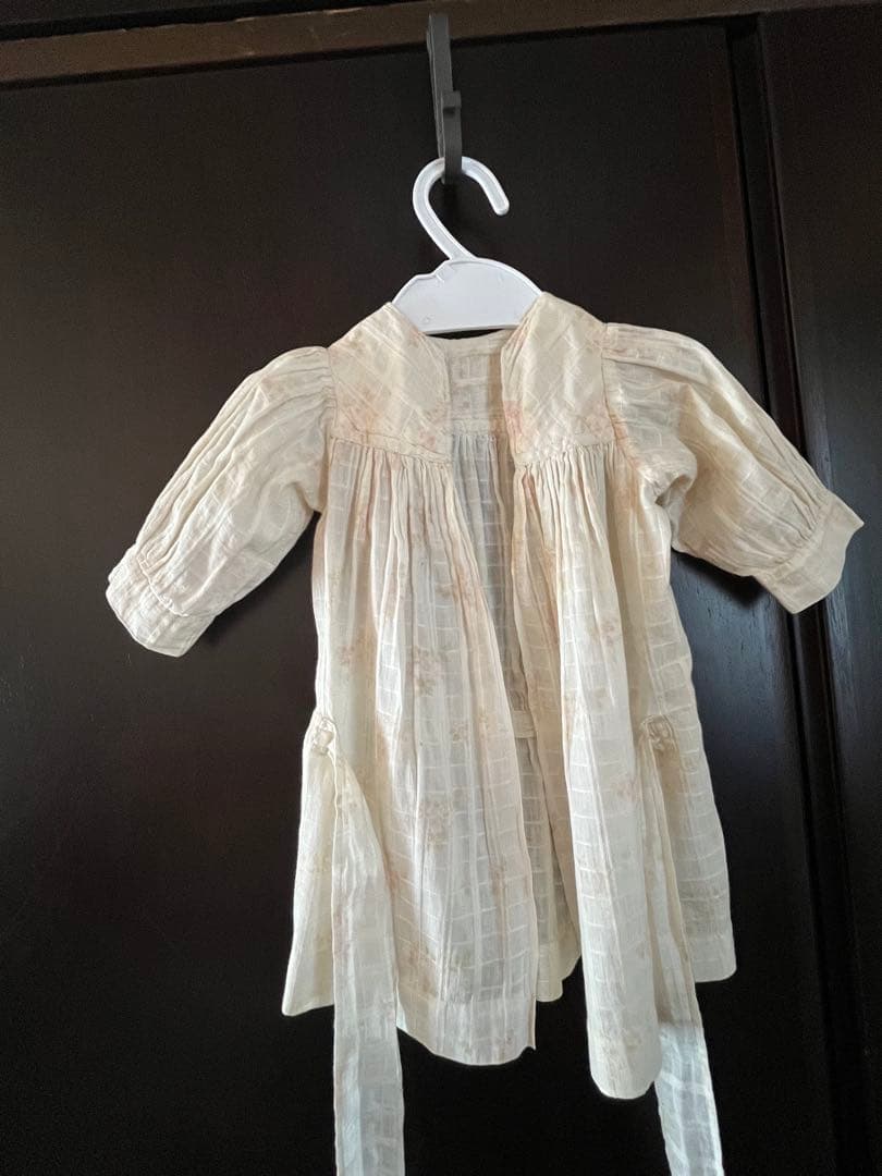 【貴重】アンティークエプロンドレス　ジュモードレス　アンティークビスクドールに