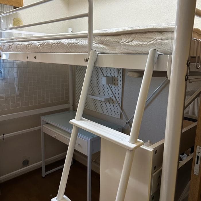 【 横浜市・引き取り限定 】コンパクトロフトベッド国産ポケットコイルマットレス付