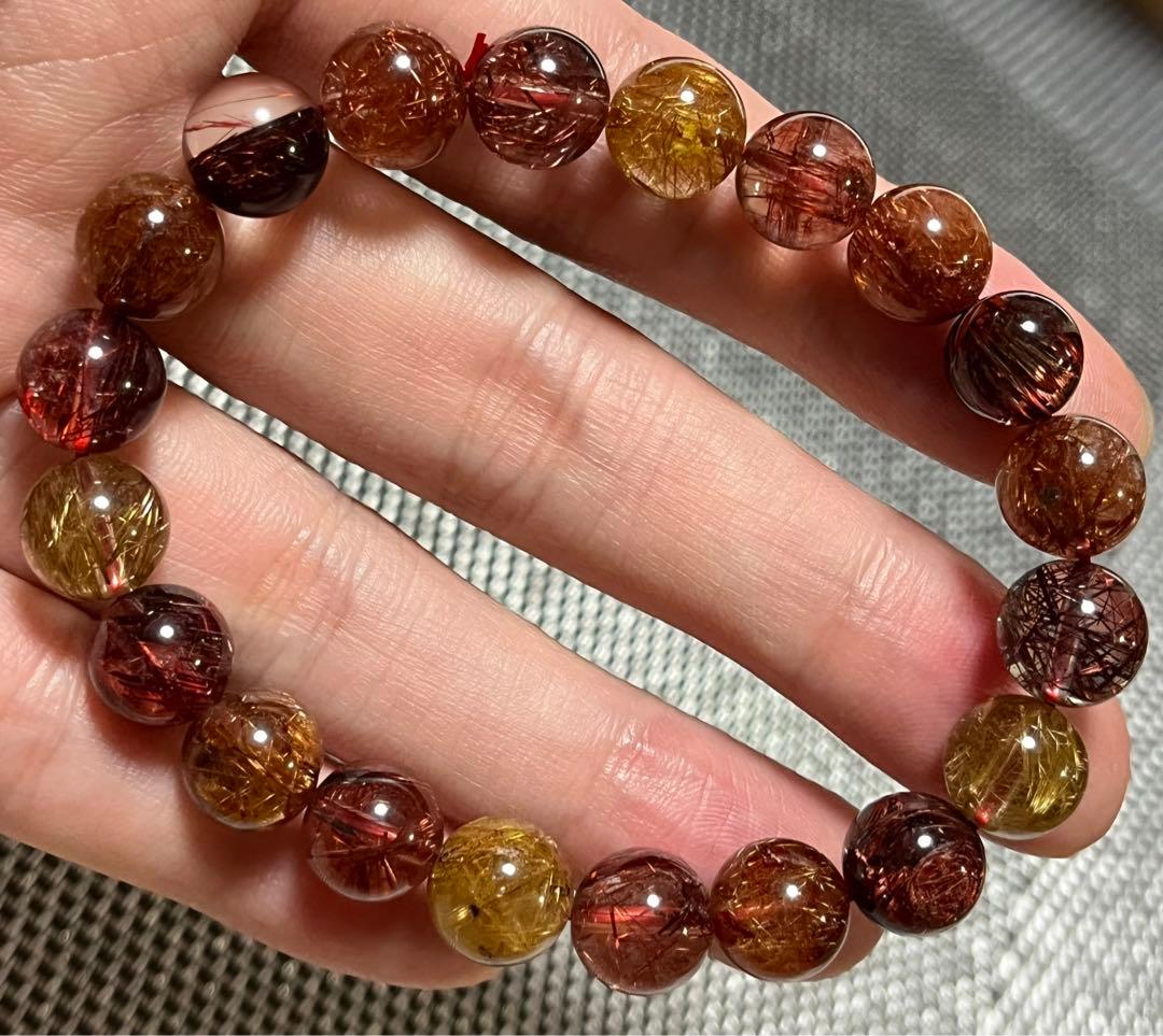 高品質 ミックス ルチルクォーツ ブレスレット 約9.5mm ③